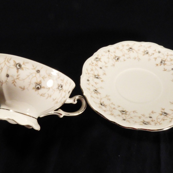 Tea cup & saucer set Mitterteich Bavaria Germany Lady Linda blue rose pattern - Picture 6 of 8